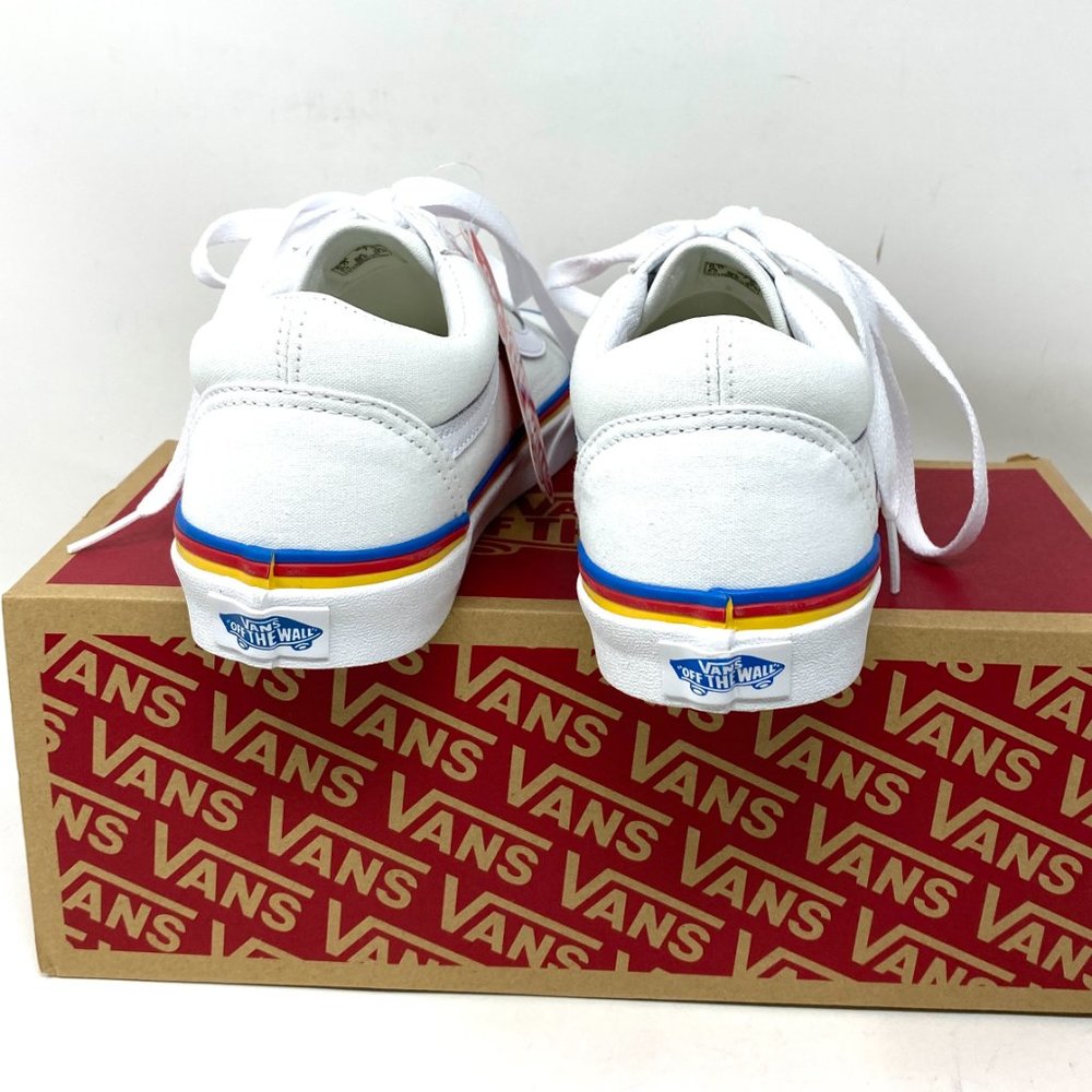 VANS Old Skool Rainbow Foxing White Canvas Women’s Size 7 Sneakers VN0A38G1MWF - Picture 6 of 9